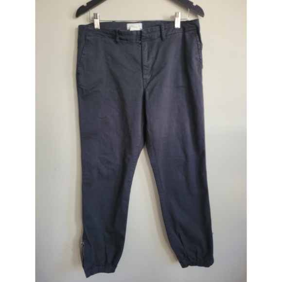 brand velvet Pants - Chic Velvet Brand Pants Womens 10 Black Zipper Hem Ankle Jogger 95% Cotton